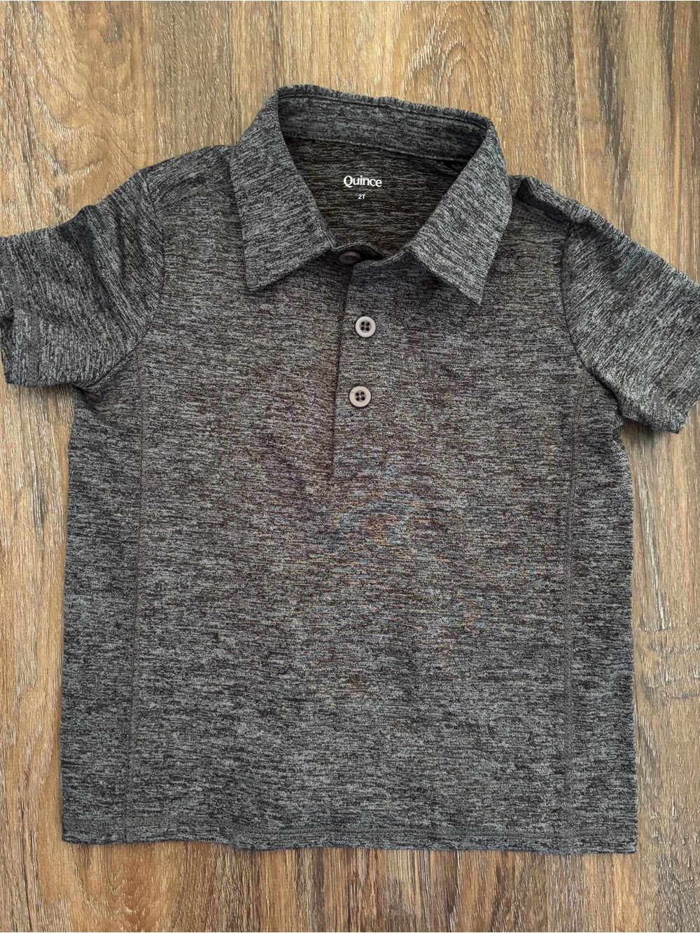 Quince Boys' Dark Heather Gray Polo 2T